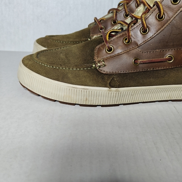Polo Ralph Lauren Delmont Leather Boat Olive Brown Boots Shoes Men\'s Size 10D main image 7